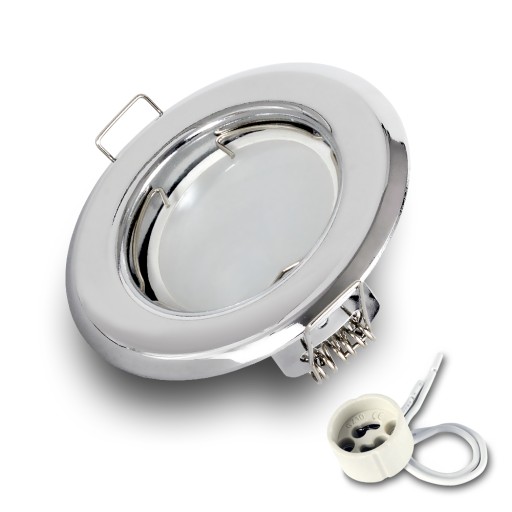 Zápustné halogénové svetlo CHROME + žiarovka. LED GU10 7W