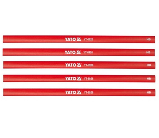 YATO TESAŘSKÁ ceruzka ČERVENÁ HB 245mm 5 KS