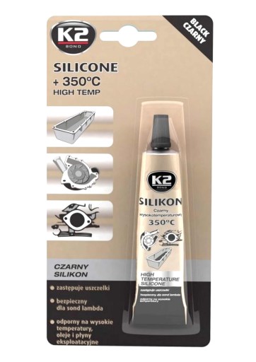 K2 VYSOKOTEPLOTNÝ SILIKÓN ČIERNY +350C 21g