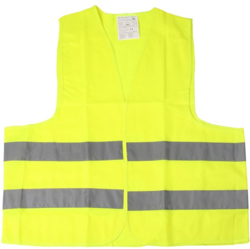 Reflexná cestná bezpečnostná vesta, žltá, XL