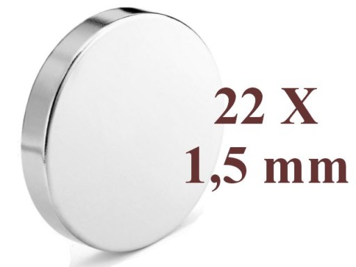 SUPER SILNÝ NEODYMOVÝ MAGNET 22X1,5mm KRYTÝ MAGNET