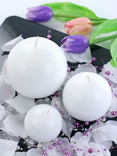 Globe Candle WHITE Candle -- Priemer 6cm