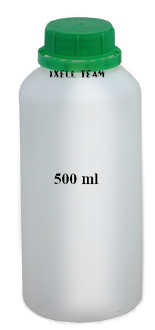 500 ml FĽAŠA so stupnicou, 30 mm náplň, tvrdá, CHEMICKÁ ODOLNÁ, HDPE 1128