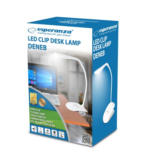 ESPERANZA LED STOLNÁ LAMPA DENEB BIELA