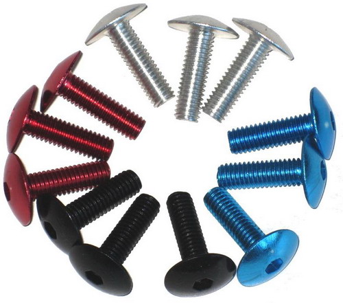 Skrutka Kapota Predné sklo Plast Hliník Modrá 6x20 mm MOTOCYKLOVÝ CHOPPER