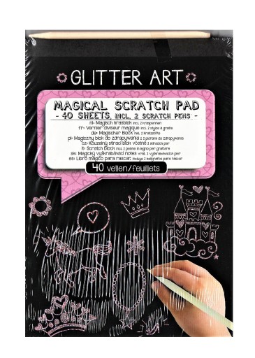 Magický stierací zošit A5 GLITTER