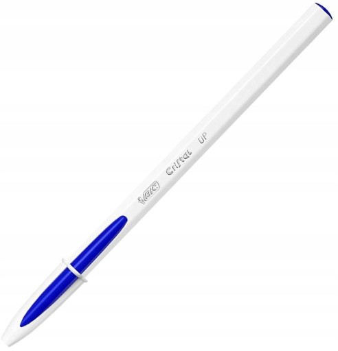 BIC CRISTAL UP MODRÝ GUĽOVÝ BOD S ČIAPKOM BIELY KANCELÁRSKY TELO