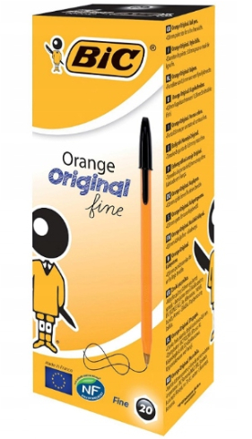 KANCELÁRSKE PERO BIC ORANŽOVÉ ORIGINÁL ČIERNA