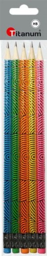 Ceruzka s gumou, metalizovaná, 5 kusov TITANUM 367150