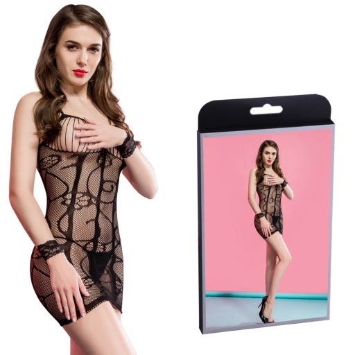 Sexy priehľadné mini šaty, S/L body