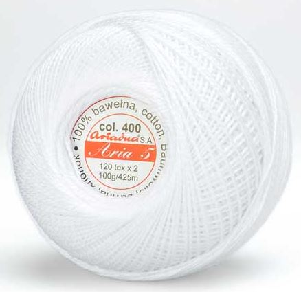 Cordonek Aria 5 120x2 Biela Ariadna