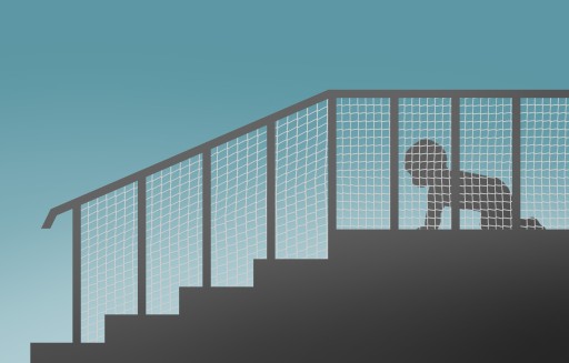 BIELA SIEŤ 80 cm OCHRANA NA SCHODY BALUSTRADE MEZZER POSTEĽ