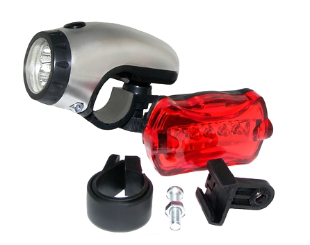 OSVETLENIE BICYKLOV Cyklistické svietidlá 5+5LED