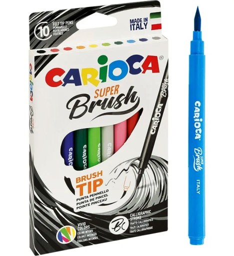 Carioca BRUSH TIP fixky 10 farieb 42937 kaligrafie