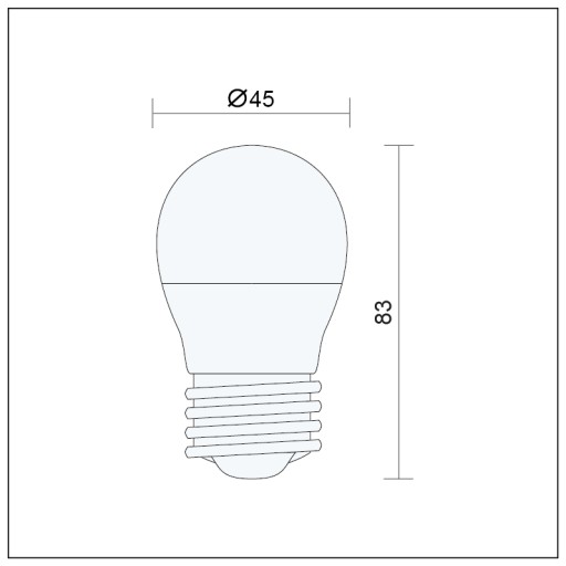 SMD E27 LED žiarovka 4W=35W G45 GUĽA NEUTRÁL