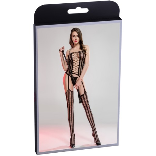 Sexy bodystocking popruhy a široké otvory S/L