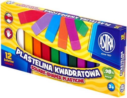 Plastelína štvorcová 12 farieb ASTRA 83813908