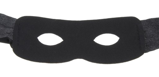 čierna viazaná maska ZORRO darebák párty outfit