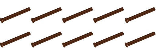 LEGO Axle Axle 5L so zliatinou 4x0,6 cm hnedá 6159763 15462 - 10 ks
