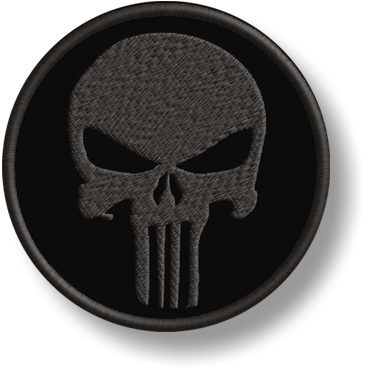 PUNISHER Thermo Embroidered Patch APLIKÁCIA 60mm