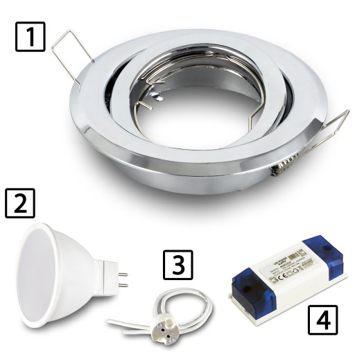 Očko stropné halogénové svietidlo pre LED MOVABLE CHROME