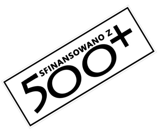 FINANCOVANÉ S 500+ NÁLEPKAMI UV NÁLEPKAMI ČIERNA