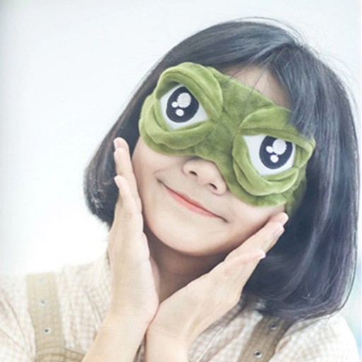 ŽABIA MASKA na oči pre Sleeping Frog Čelenka zelená
