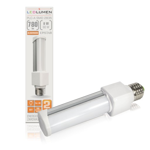 E27 PLC LED žiarovka 8W=60W SMD 780lm 180° CCD Energeticky úsporná priemyselná