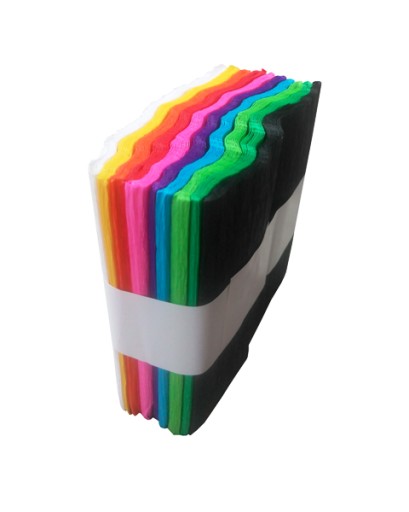 Potlač, krčený hodvábny papier v kockách 10 farieb