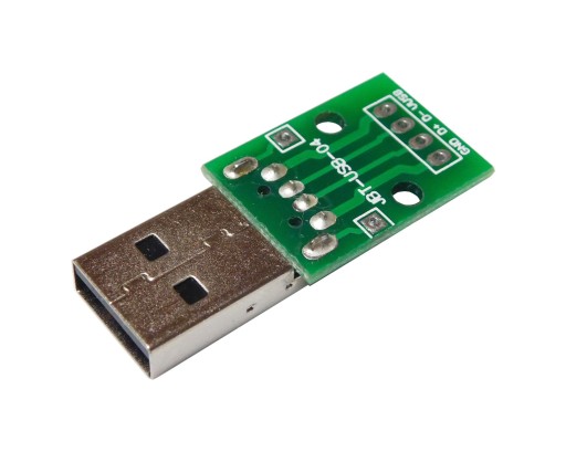 Adaptérový modul USB A(M)/4PIN 2,54 mm Modrá LED zástrčka