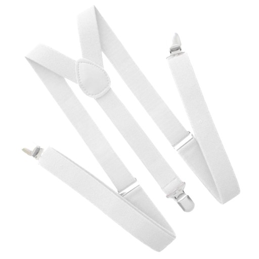 Pánske traky k EMO dámskym nohaviciam, UNISEX, šírka 2,5 cm, nastaviteľné, BIELE
