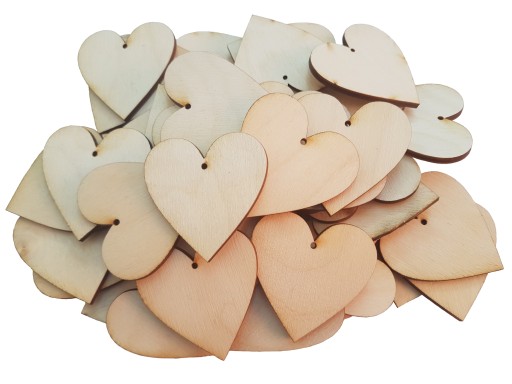 DREVENÉ SRDCE 4 cm - 100 ks DECOUPAGE EKO SRDCE