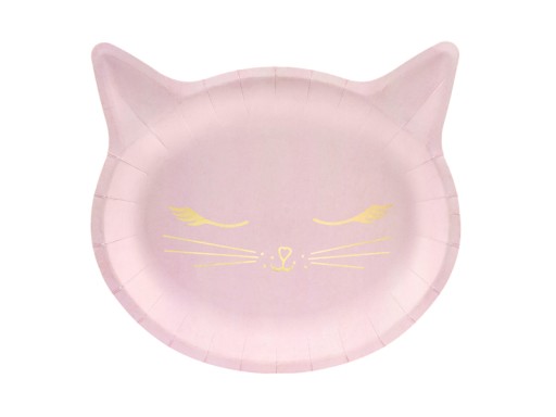 Papierové taniere Pink Kitten k narodeninám, 6 ks