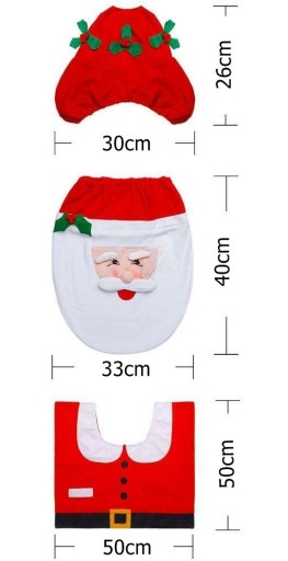 Vianočný kúpeľňový set s WC krytom Santa Claus