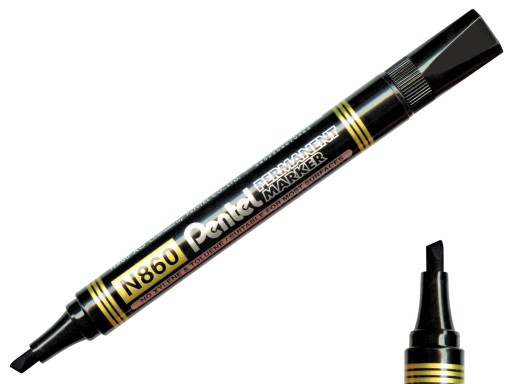 Permanentný popisovač PENTEL N860, skosený, čierny