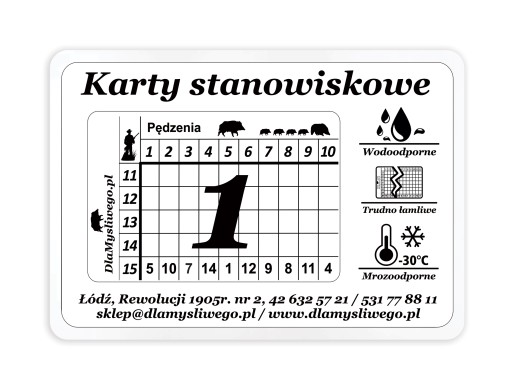 STANICOVÁ KARTA PRE POĽOVNÍKA