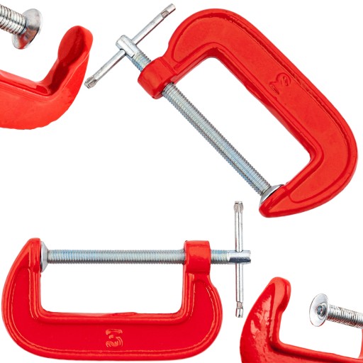 3 tesárske svorky TYP 'C' 25 50 75 mm