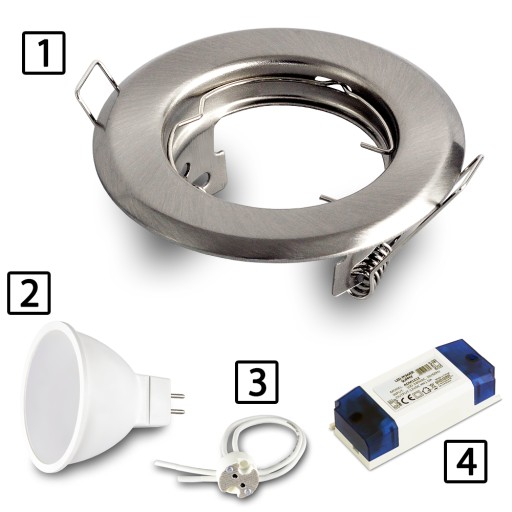 Halogénové zapustené očko SATIN NICKEL