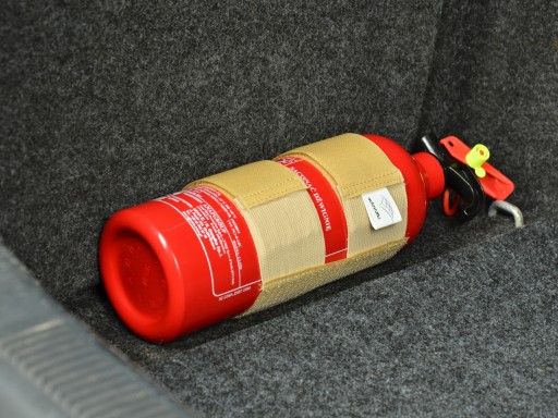 BÉŽOVÝ DRŽIAK NA HASIACI PRÍSTROJ NA KUF S PÁSKOM NA VELCRO