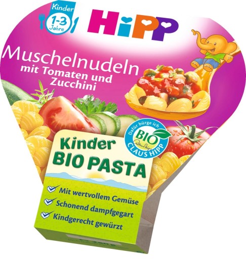 Hipp Bio Pasta Shells Cuketa Paradajková 12m 250g