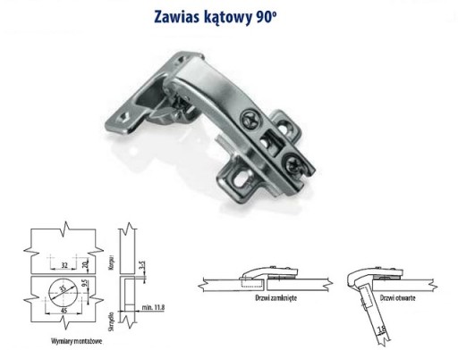 uhlový nábytkový záves PARALLEL 90 + SKRUTKY