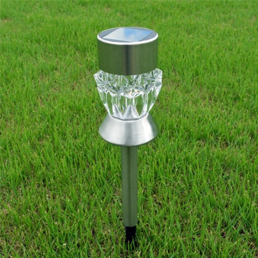 Biela LED solárna kovová solárna lampa DIAMENT
