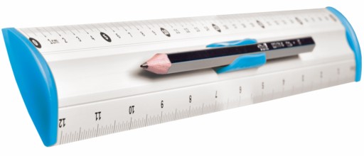 Hliníkové kovové pravítko Tetis, 30 cm, modré