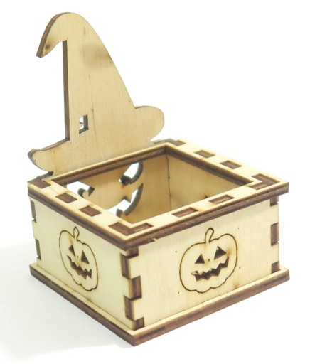 DREVENÝ STOJAN NA SVIEČKU HALLOWEEN PUMPKIN XD64