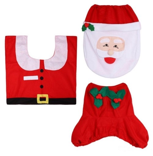 Vianočný kúpeľňový set s WC krytom Santa Claus