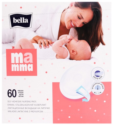 LAKTAČNÉ VLOŽKY BELLA MAMMA S LEPIDLOM 60 ks