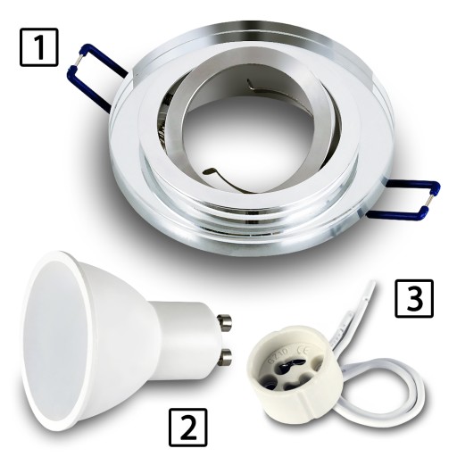 SET POHYBLIVÉ okrúhle sklenené svietidlo + LED GU10 7W