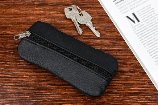 KEY CASE veľká obojstranná kožená plochá dlhá priestranná kľúčenka