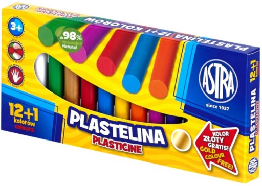ASTRA školská plastelína 12+1 farieb 303115007