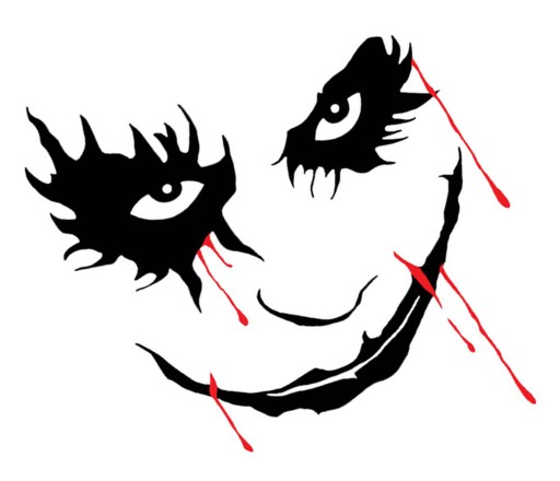 NÁLEPKA JOKER FACE MINA KRESLENIE UV NÁLEPKA